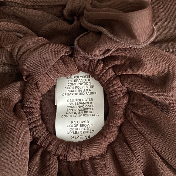 Boston Proper Brown Shirred Overlay Jumpsuit NEW Size 14 - Picture 12 of 16